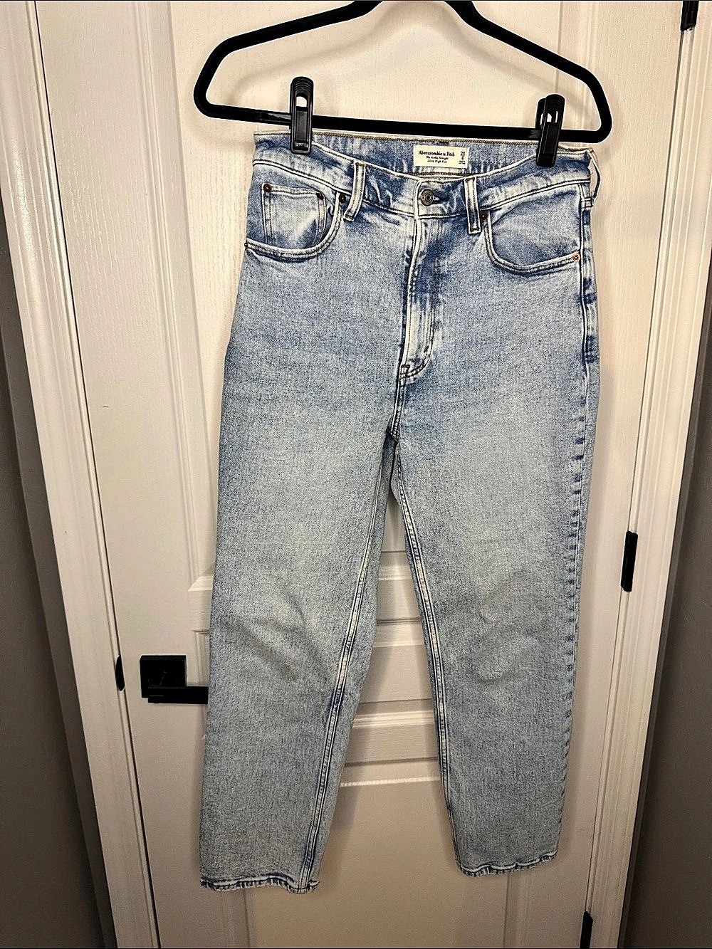 Abercrombie & Fitch The Ankle Straight Ultra High Rise Jeans Blue Waist 28